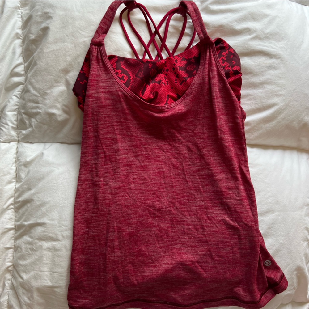 Lululemon tank with built in bra, size 4